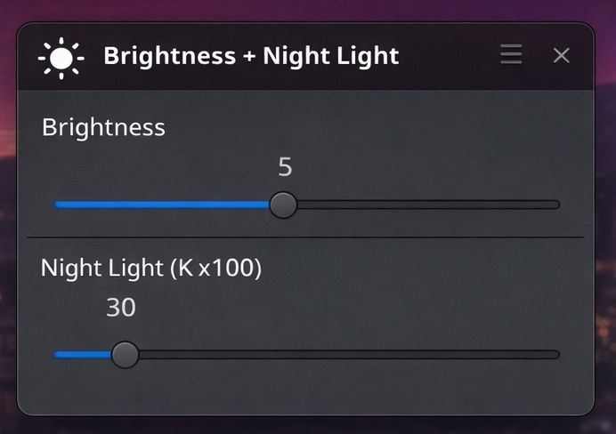 A Small Utility for Brightness and Night Light on X11